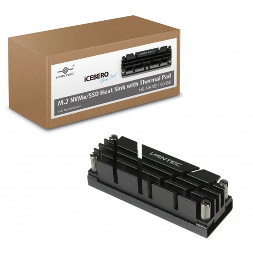 VANTEC ICEBERG Q M.2 NVMe 2280 SSD Black Heatsink With Thermal Pad