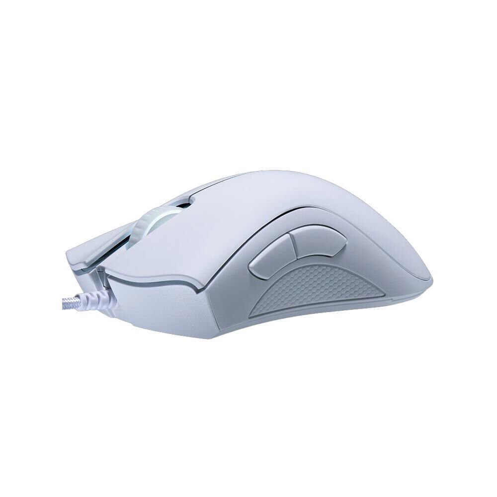 Razer DeathAdder Essential White Edition Green Backlit 6,400 DPI Optical Wired Gaming Mouse