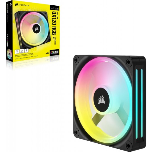 Corsair QX120 iCUE Link 120mm ARGB 120mm PWM 2400 RPM Black Case Fan