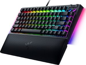 Razer BlackWidow V4 75% Chroma RGB Razer Orange Tactile Hot-Swap Compact USB Wired Black Mechanical Gaming Keyboard