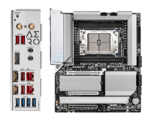 Gigabyte TRX50 AERO D AMD Ryzen Threadripper Socket sTR5 E-ATX Desktop Workstation Motherboard Gigabyte TRX50 AERO D AMD Ryzen Threadripper Socket sTR5 E-ATX Desktop Workstation Motherboard