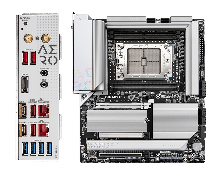 Gigabyte TRX50 AERO D AMD Ryzen Threadripper Socket sTR5 E-ATX Desktop Workstation Motherboard