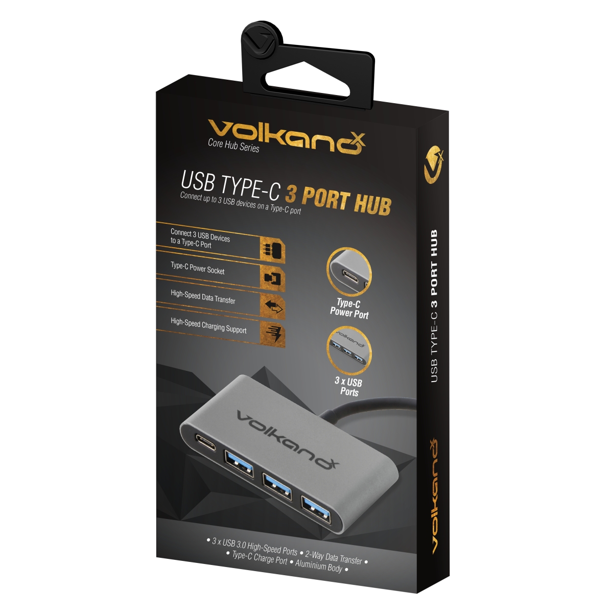 Volkano Core Hub - 5-In-1 Type-C to USB 3.0 Hub