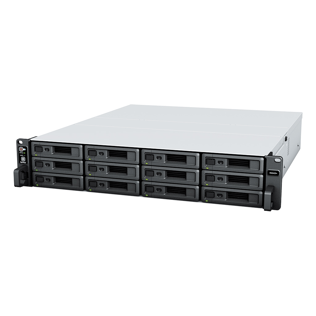 Synology RackStation RS2423+ 2U 12-bay SATA 3 6.0Gbps AMD Ryzen V1780B 3.6GHz Quad-Core 8GB(8GBx1) DDR4 ECC Rackmount NAS
