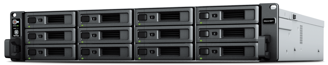 Synology RackStation RS2423+ 2U 12-bay SATA 3 6.0Gbps AMD Ryzen V1780B 3.6GHz Quad-Core 8GB(8GBx1) DDR4 ECC Rackmount NAS