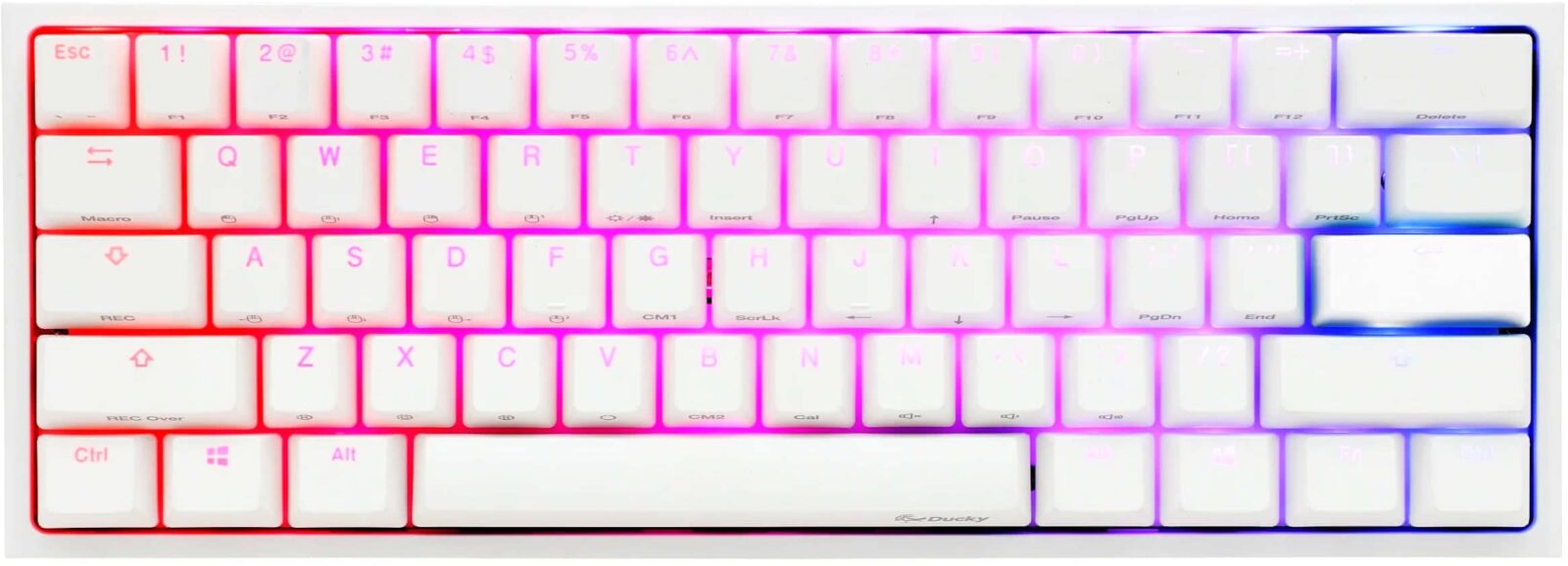 Ducky One 2 Pro Mini 60% Cherry MX Black Linear Mechanical Wired White Gaming Keyboard