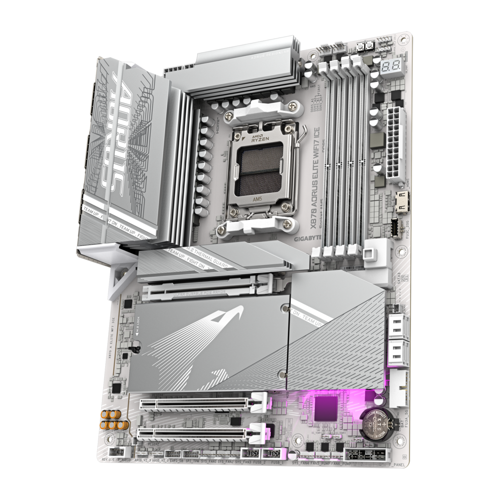 Gigabyte X870 AORUS ELITE WIFI 7 ICE AMD X870 Ryzen Socket AM5 ATX Desktop Motherboard
