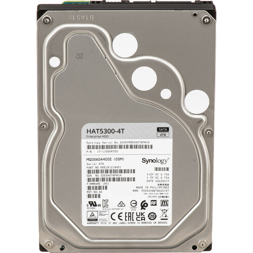 Synology HAT5300-12T Enterprise Series 3.5" 12TB SATA 6Gb/s 256MB Cache 7200RPM CMR Internal NAS Hard Drive