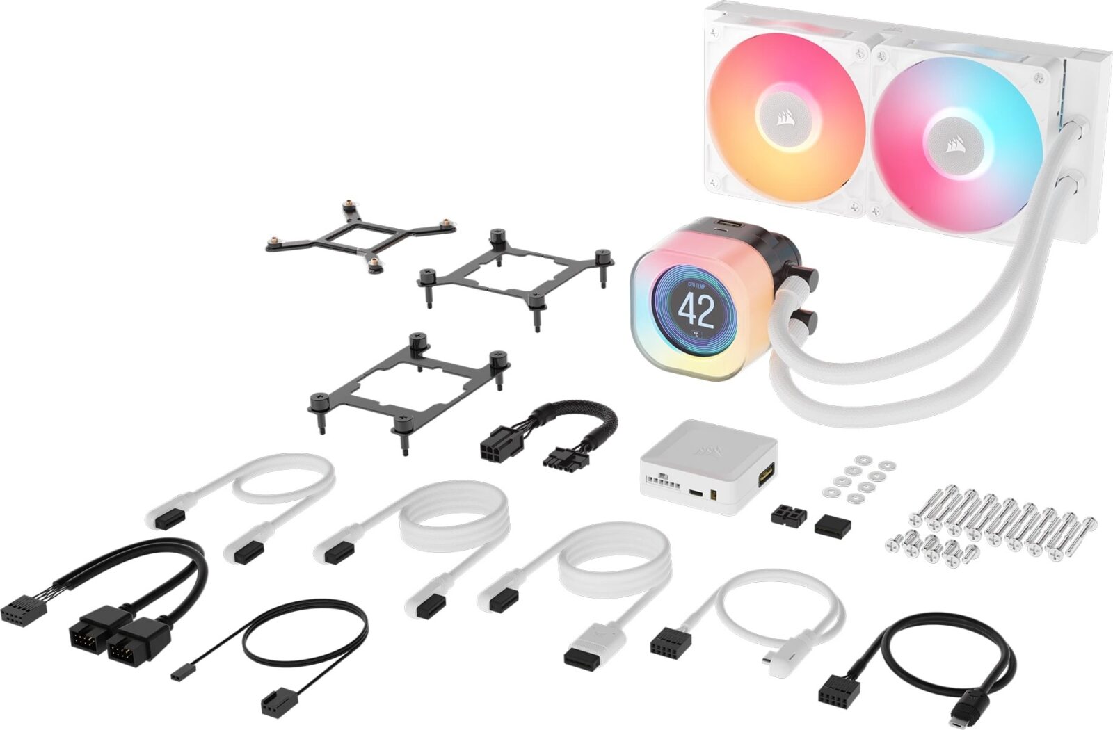 Corsair iCUE LINK TITAN 240 RX LCD 240mm White Liquid CPU Cooler