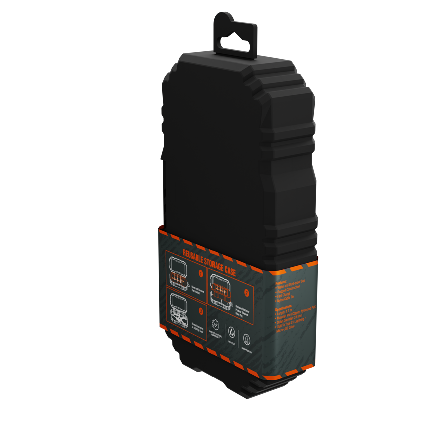 Volkano Rugged Water and Dust-Proof USB to 3-in-1 Cable