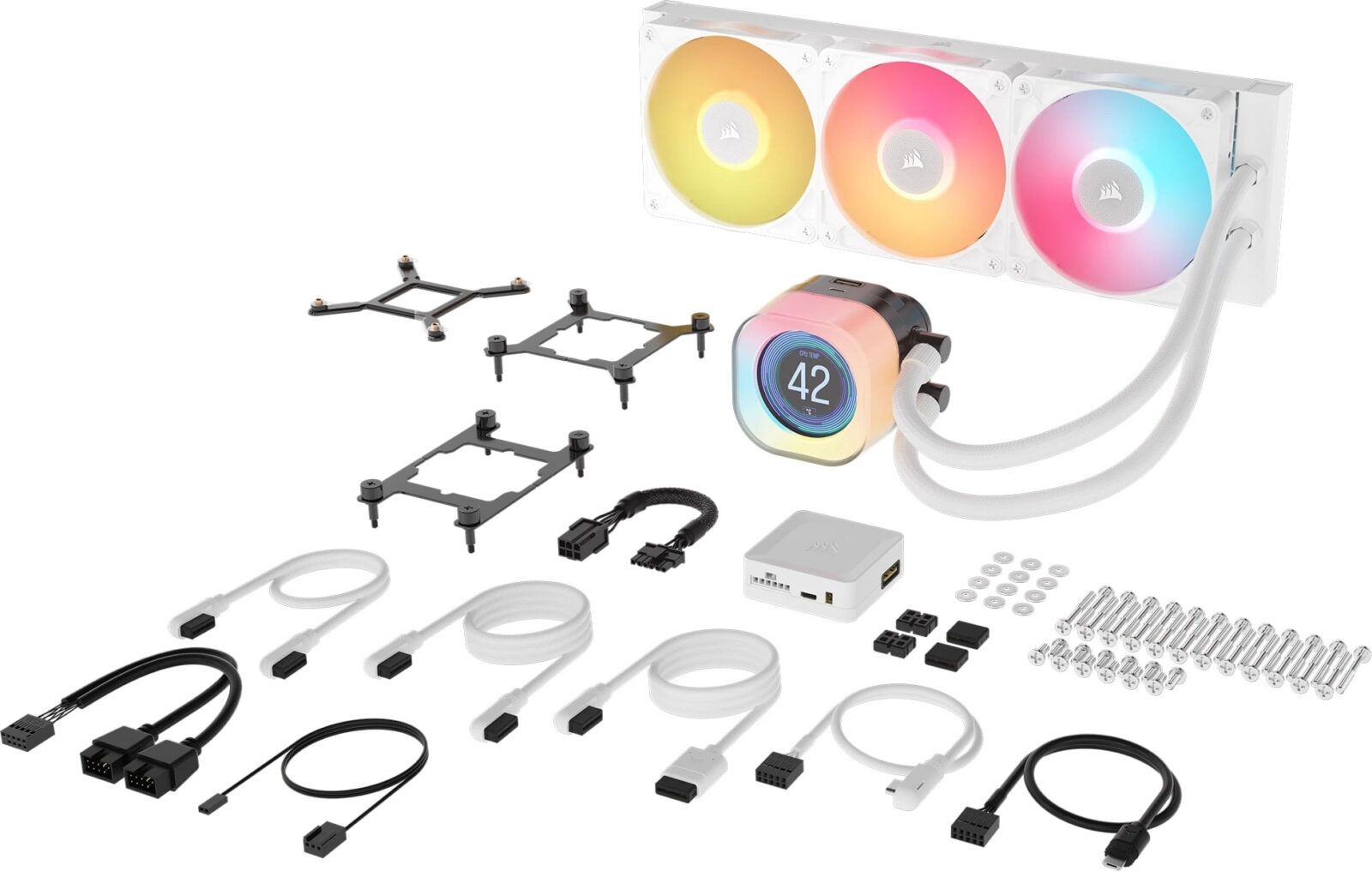 Corsair iCUE LINK TITAN 360 RX LCD 360mm White Liquid CPU Cooler