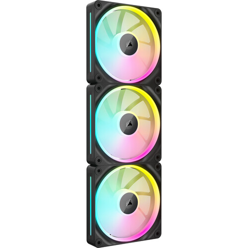 Corsair LX120 RGB iCUE LINK 120mm PWM 2400 RPM Black Case Fan - Triple Pack & System Hub