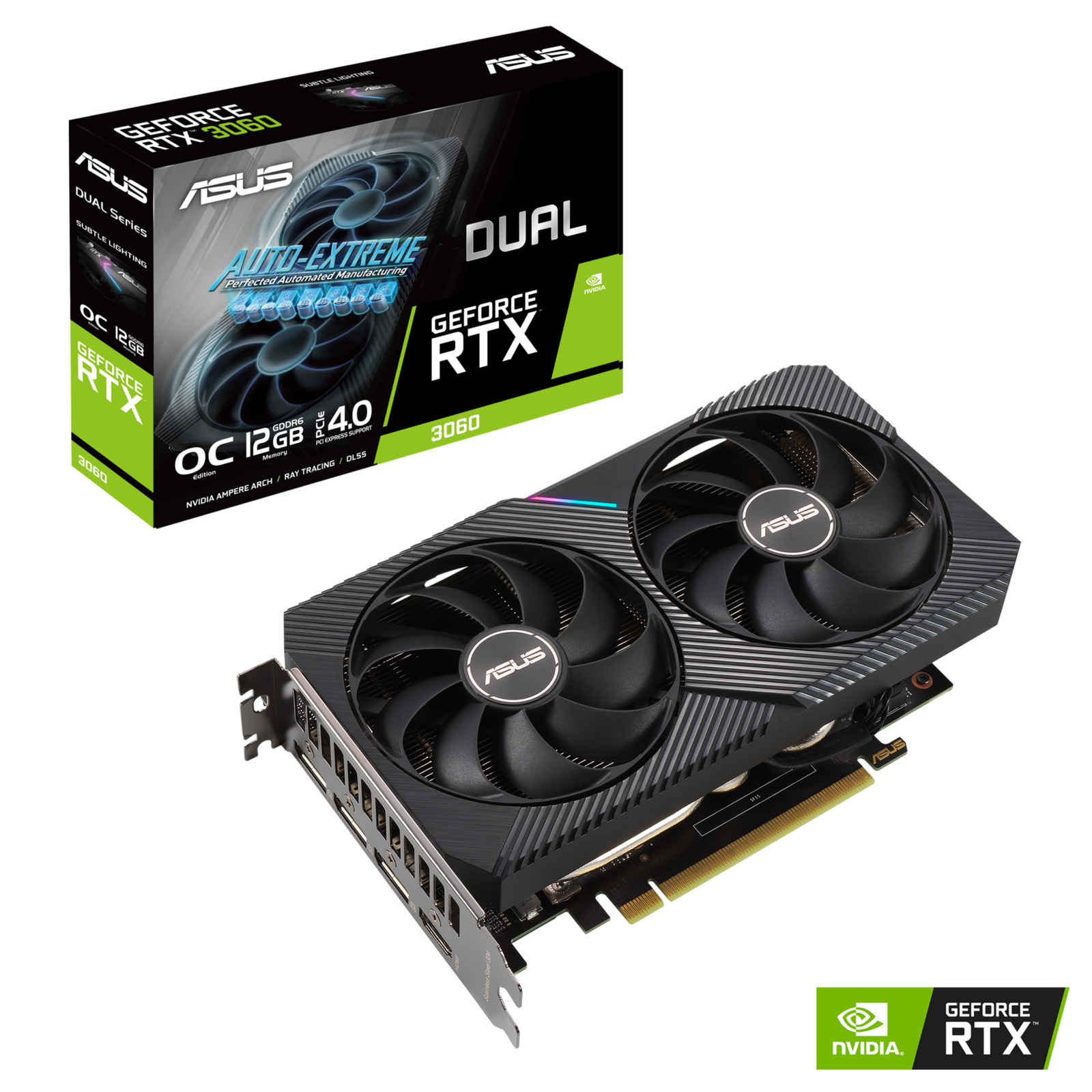 ASUS GeForce RTX 3060 Dual OC V2 LHR Edition 12GB GDDR6 192-bit PCI-E 4.0 Desktop Graphics Card (Lite Hash Rate)