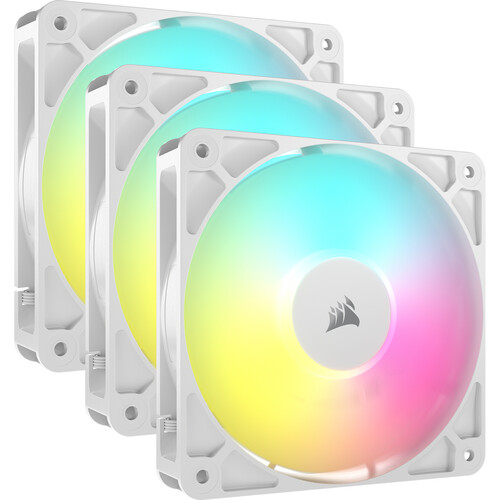 Corsair RS120 ARGB 120mm PWM 2100 RPM White Case Fan - Triple Pack