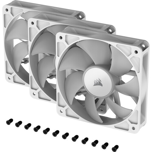 Corsair RS120 ARGB 120mm PWM 2100 RPM White Case Fan - Triple Pack