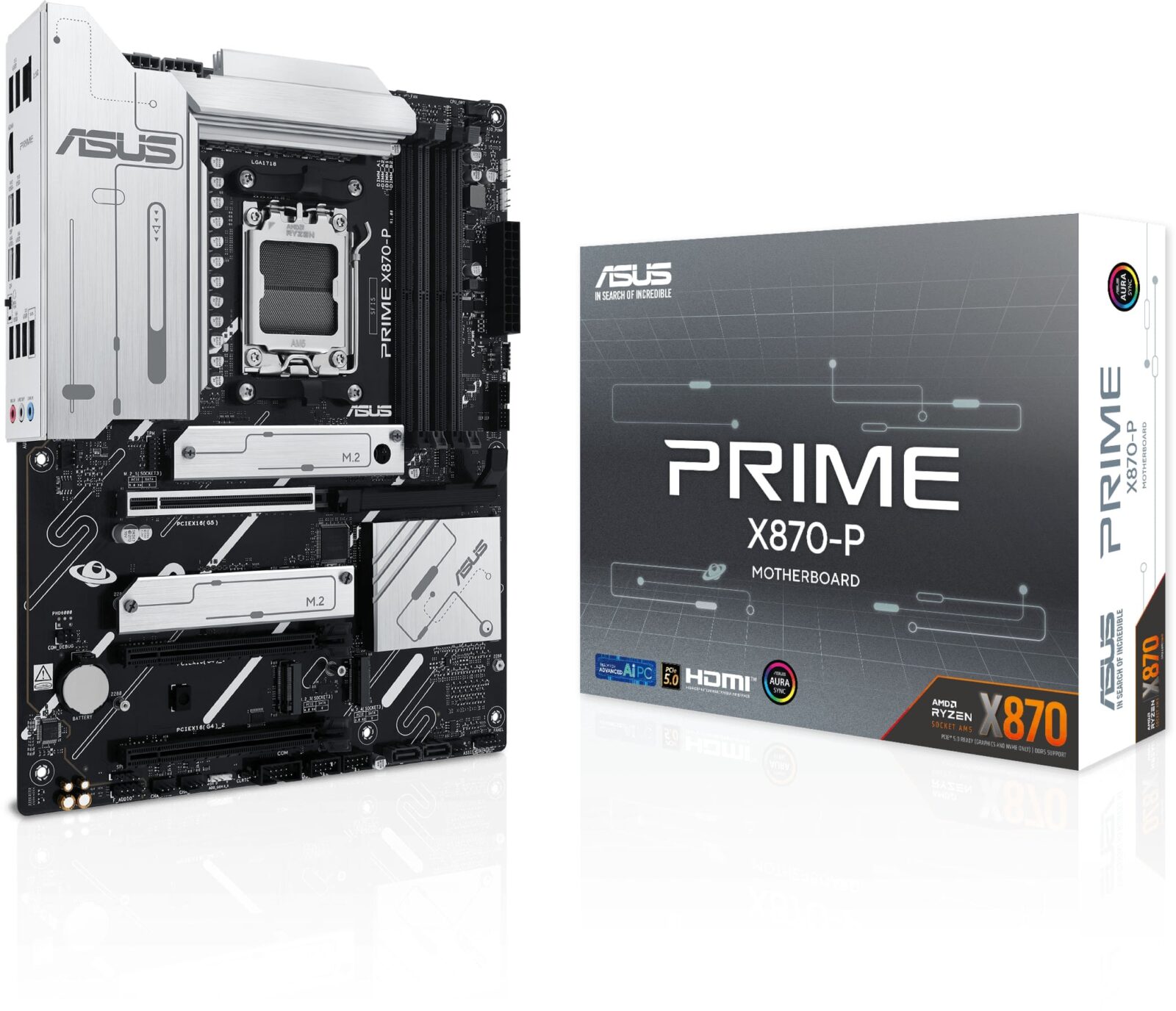 ASUS Prime X870-P AMD X870 Ryzen Socket AM5 ATX Desktop Motherboard