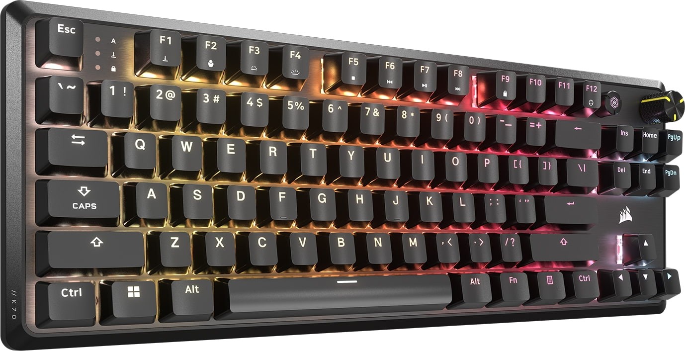 Corsair K70 CORE TKL RGB MLX V2 Red Linear Mechanical Black USB Wired Mechanical Gaming Keyboard