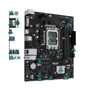 ASUS Prime H610M-R D4 Intel LGA 1700 micro ATX Motherboard ASUS Prime H610M-R D4 Intel LGA 1700 micro ATX Motherboard