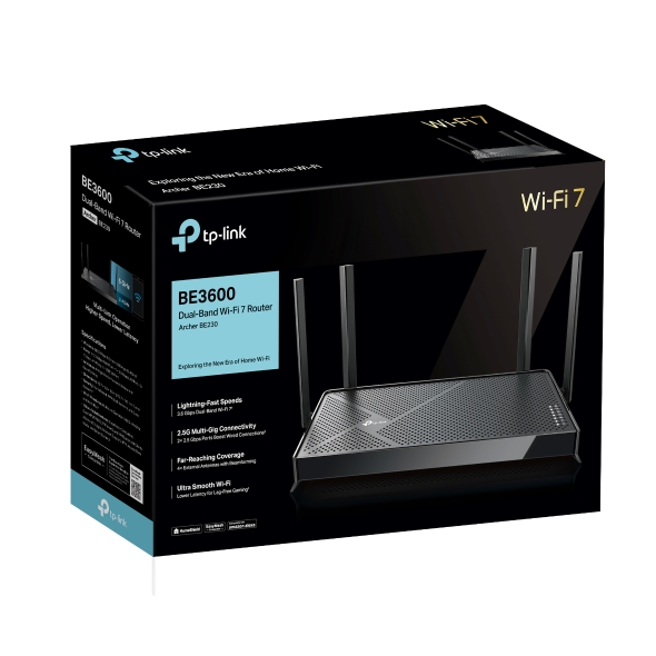 TP-Link Archer BE230 BE3600 WiFi 7 Dual-Band 2.5 Gigabit Ethernet EasyMesh Wireless Router