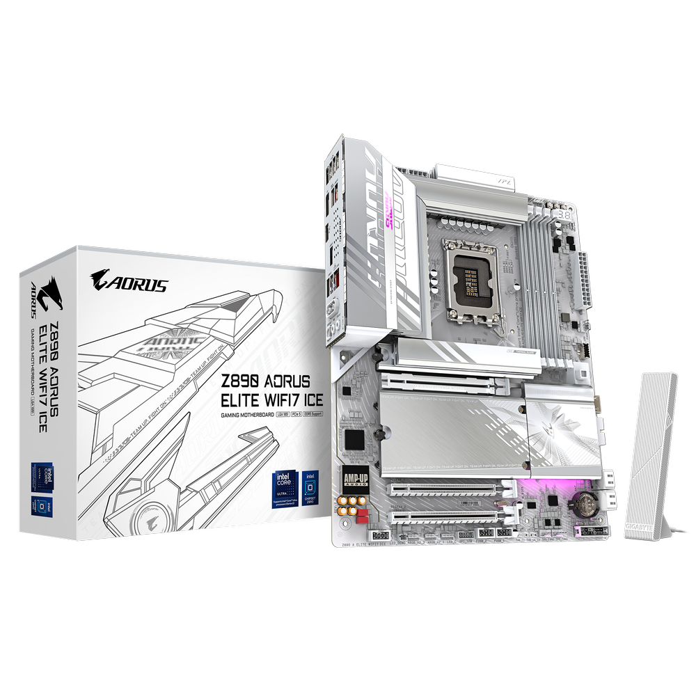 Gigabyte Z890 AORUS ELITE WIFI7 ICE Intel Z890 Arrow Lake LGA1851 ATX Desktop Motherboard