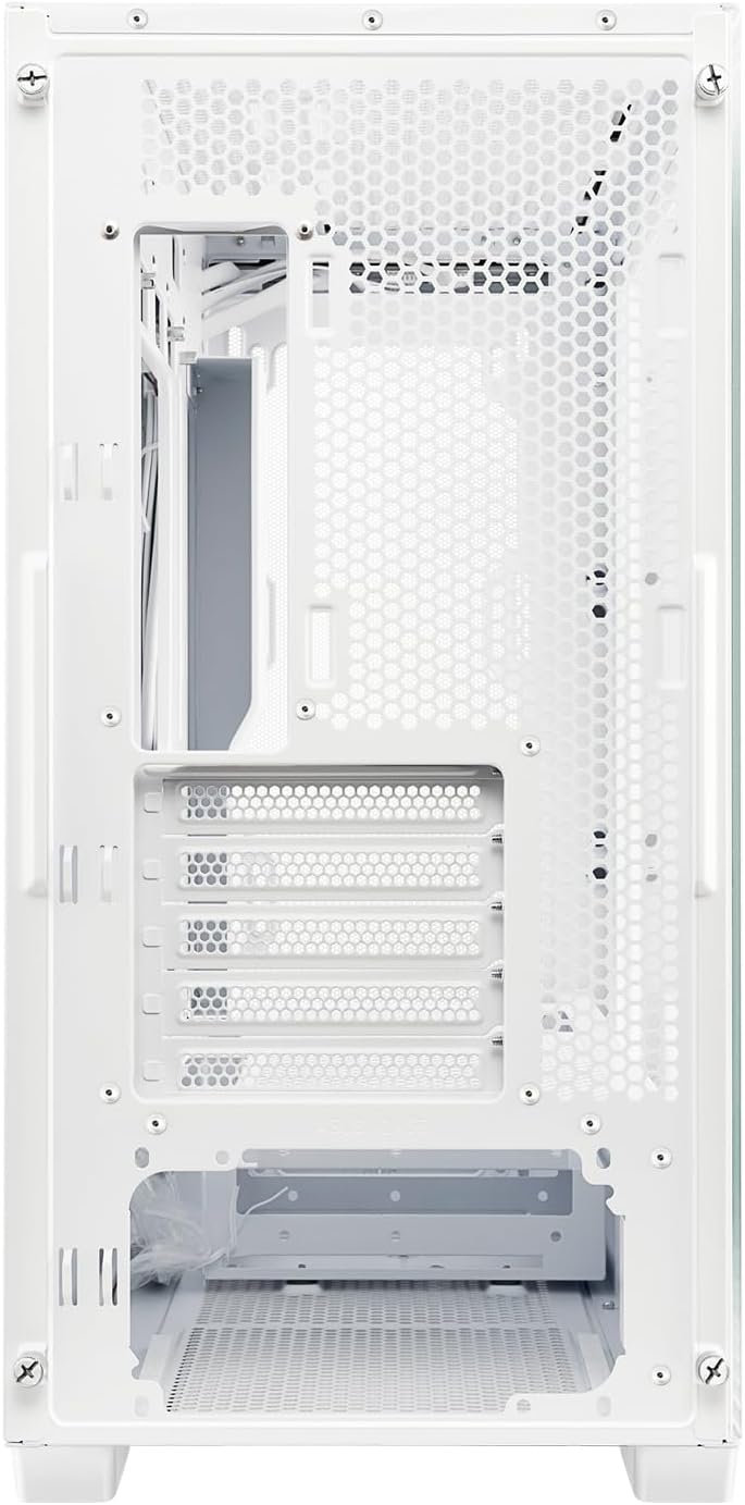 ASUS A21 PLUS Clear Tempered Glass Mesh Steel White Micro-ATX Mid-Tower Desktop Chassis