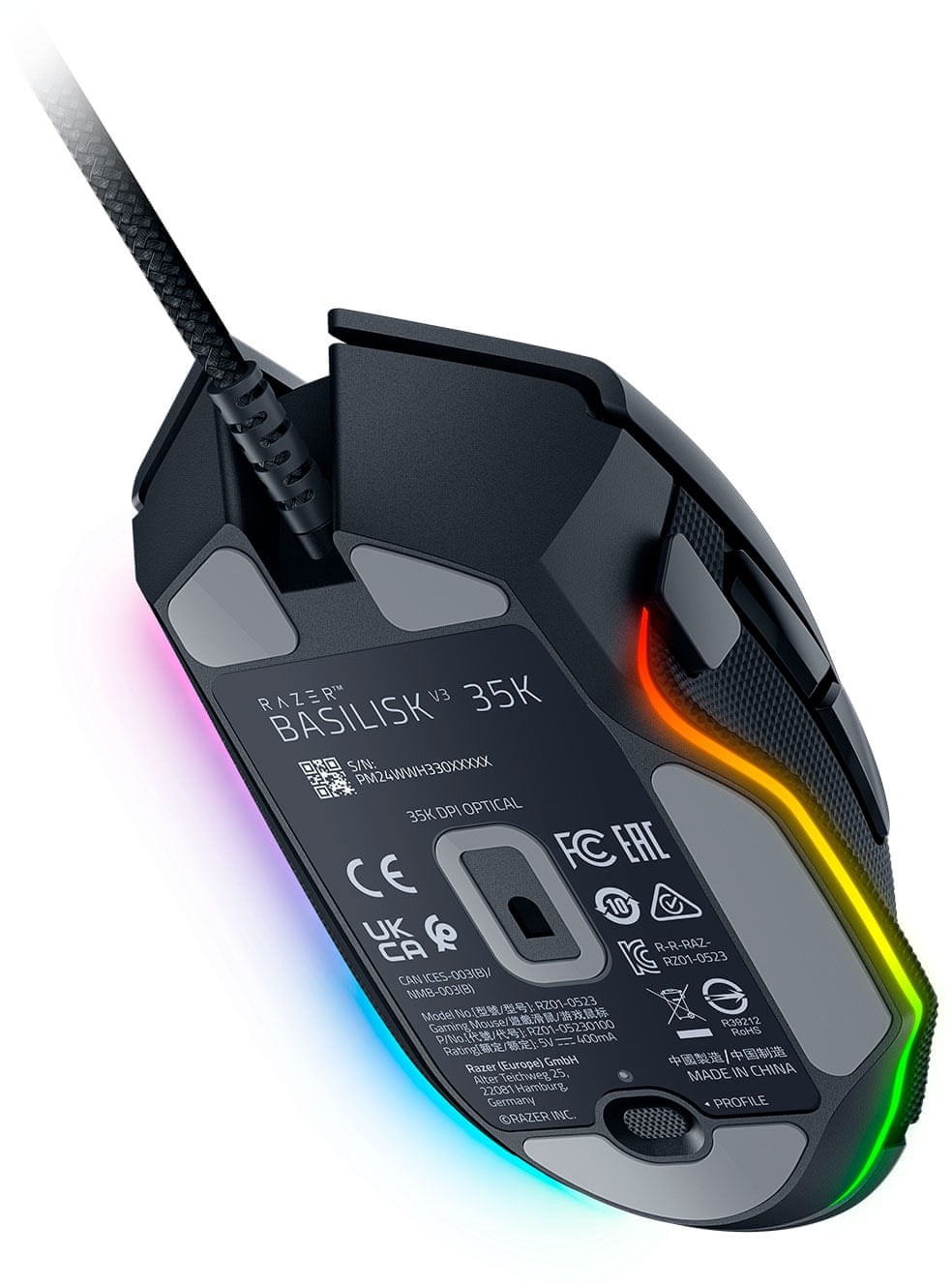 Razer Basilisk V3 35K DPI Wired Optical Black Gaming Mouse