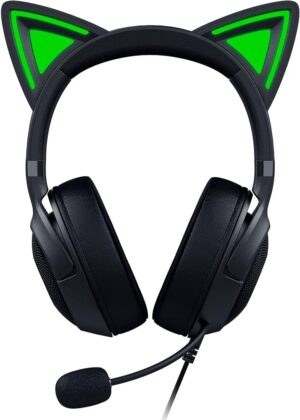 Razer Kraken Kitty V2 USB Wired RGB Headset: Chroma Kitty Ears – Classic Black Razer Kraken Kitty V2 USB Wired RGB Headset: Chroma Kitty Ears - Classic Black