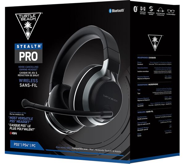 Turtle Beach Stealth Pro PlayStation & PC Licensed Multi-Platform Black Wireless Gaming Headset