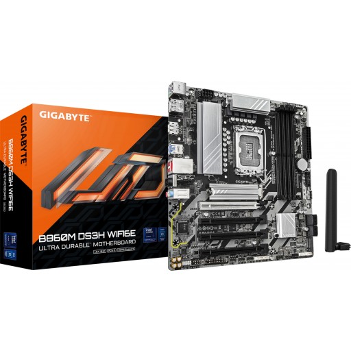 Gigabyte B860M DS3H WIFI6E Intel B860 LGA 1851 Arrow Lake Micro-ATX Desktop Motherboard