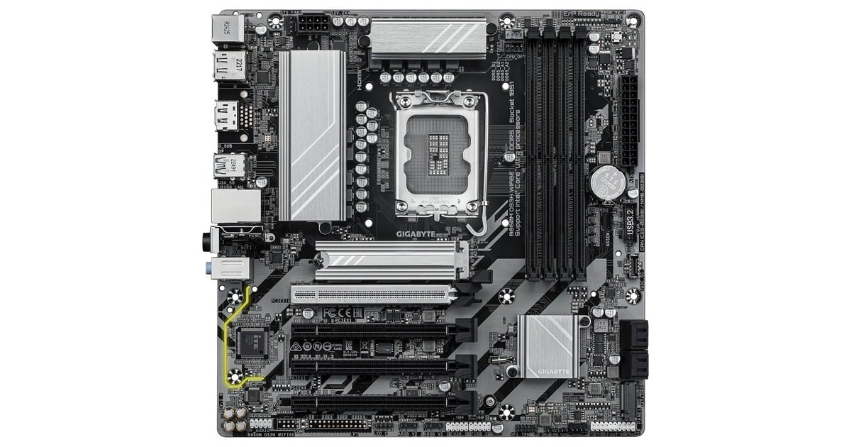Gigabyte B860M DS3H WIFI6E Intel B860 LGA 1851 Arrow Lake Micro-ATX Desktop Motherboard
