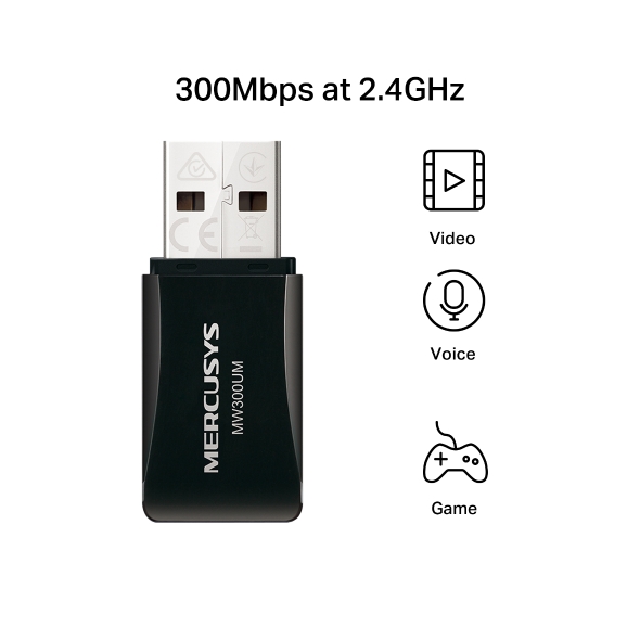 Mercusys MW300UM N300 Wireless Mini USB Adapter