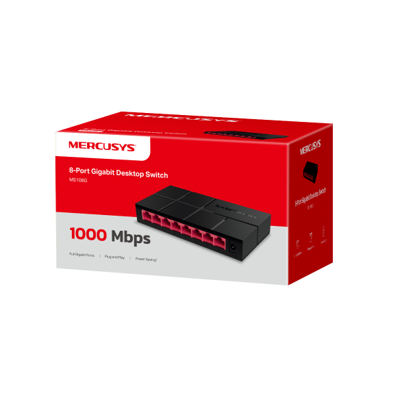 Mercusys MS108G 8-Port 10/100/1000MBps Gigabit Unmanaged Desktop Switch