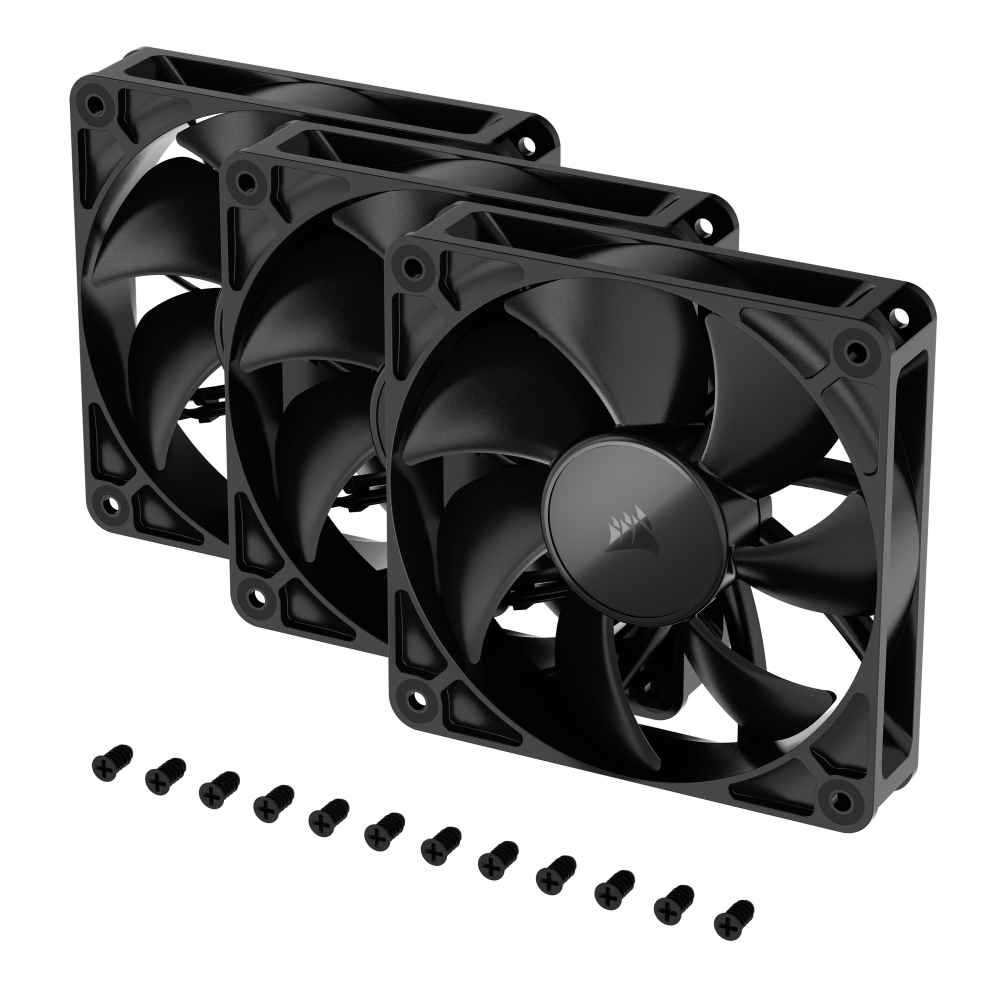 Corsair RS120 120mm PWM 2100 RPM Black Case Fan - Triple Pack