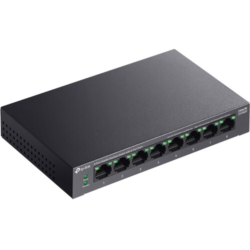 TP-Link LS108GP 8-Port Gigabit Desktop Switch with 8-Port PoE+