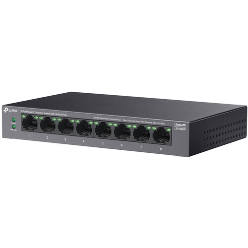TP-Link LS108GP 8-Port Gigabit Desktop Switch with 8-Port PoE+