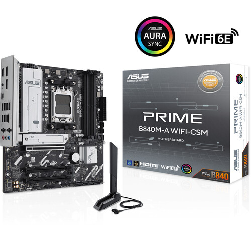 ASUS PRIME B840M-A WIFI-CSM Ryzen Socket AM5 Micro-ATX Motherboard