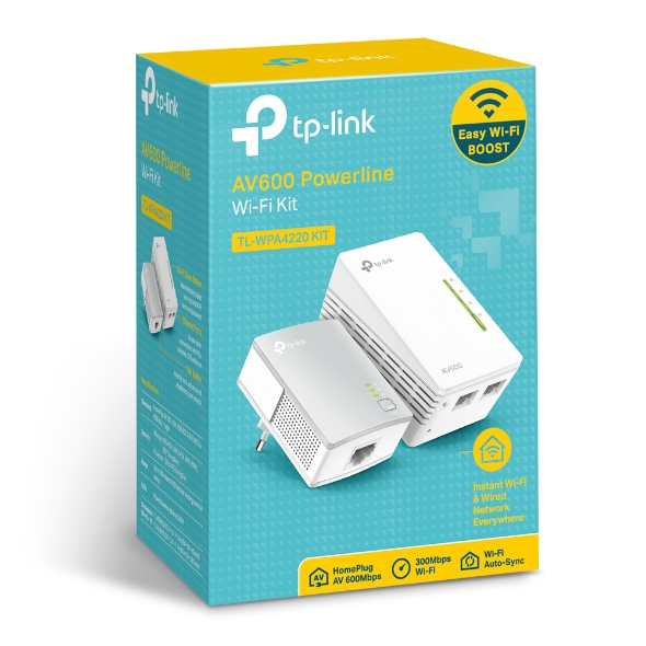 TP-Link TL-WPA4220KIT 300Mbps AV600 Wi-Fi Powerline Extender Starter Kit