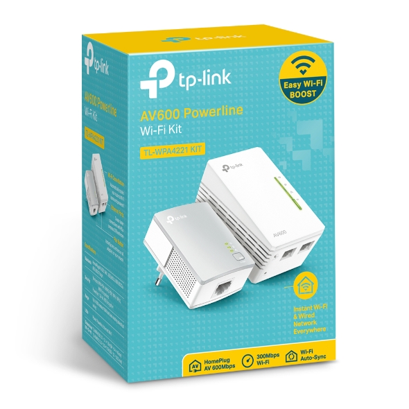 TP-Link TL-WPA4221-KIT AV600 300Mbps Wi-Fi Powerline Extender Starter Kit