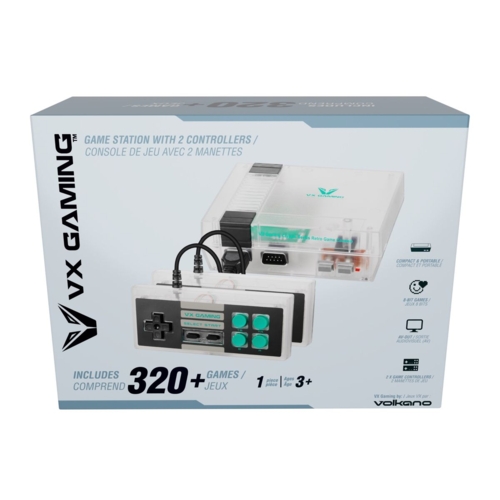 Volkano VX Gaming Classic 2.0 Series Game Station with 2 Controllers Clear