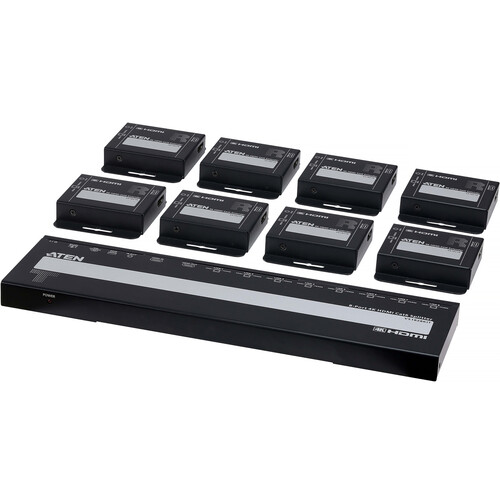 ATEN VS1828KIT 8-Port 4K HDMI Cat6 Splitter with 8 Receivers