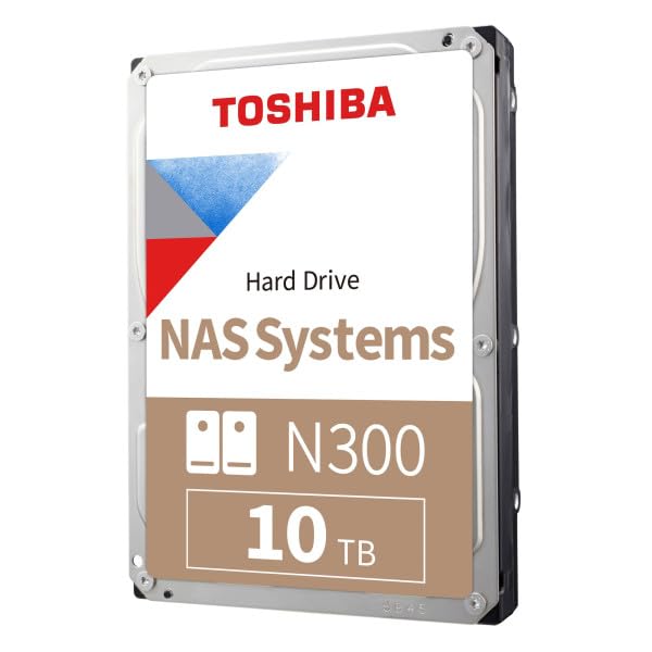 Toshiba N300 10TB 3.5" 7200rpm SATA3 6Gb/s 512MB Cache NAS Hard Disk Drive