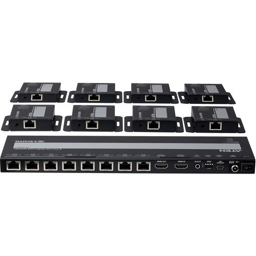 ATEN VS1828KIT 8-Port 4K HDMI Cat6 Splitter with 8 Receivers