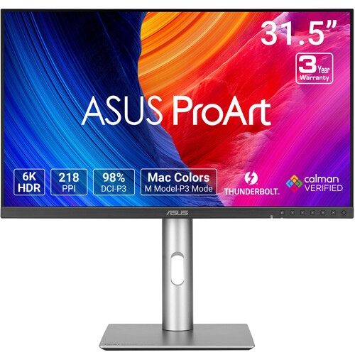 ASUS PA32QCV ProArt Display 31.5" 6K (6016 x 3384) 60Hz 5ms IPS Adaptive-Sync VESA DisplayHDR 600 Calman Verified Desktop Monitor