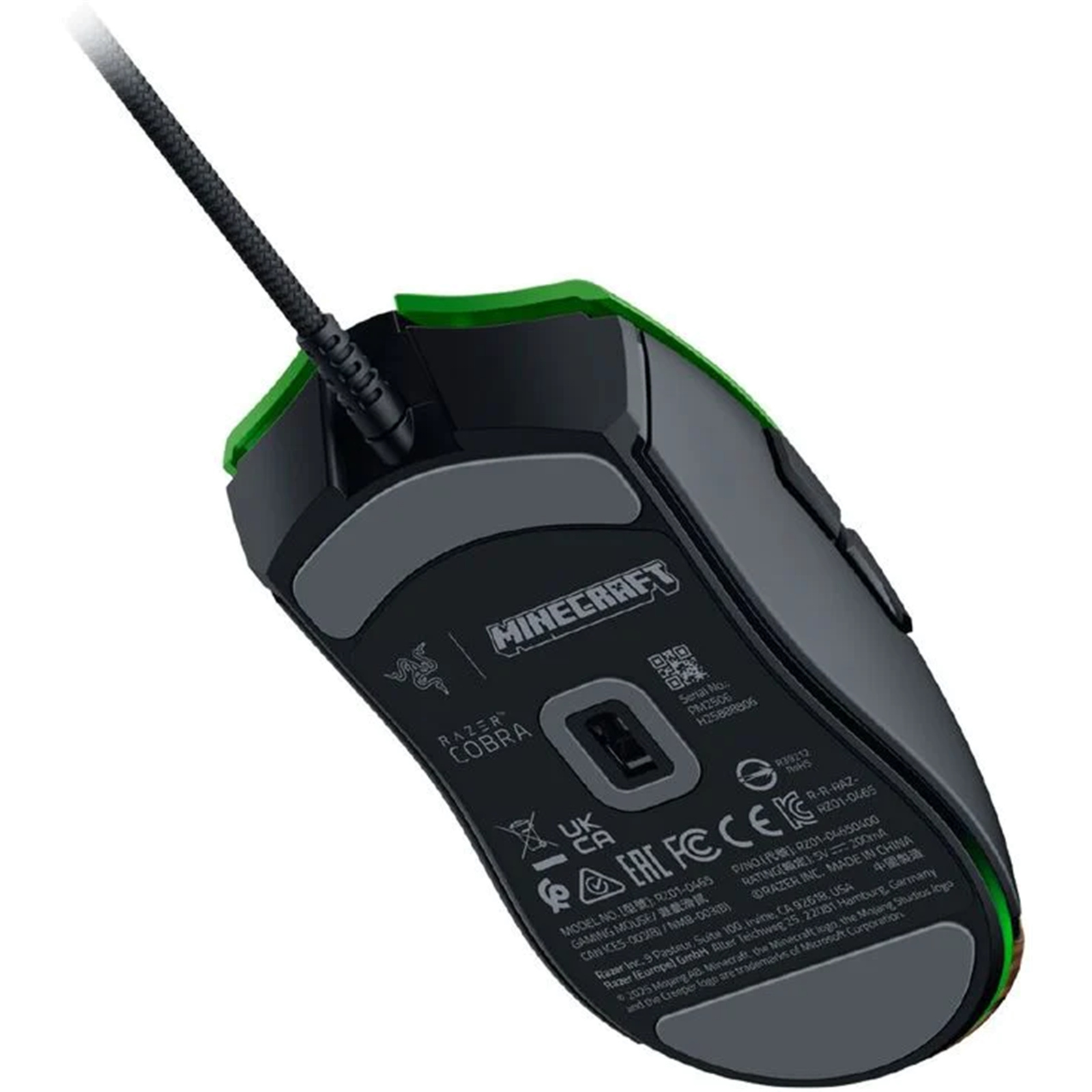 Razer Cobra Lightweight 58g Wired Gaming Mouse - Minecraft Edition