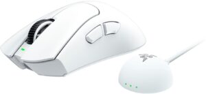 Razer DeathAdder V4 Pro White HyperSpeed Esports Focus Pro 45K Optical White USB Wireless Gaming Mouse