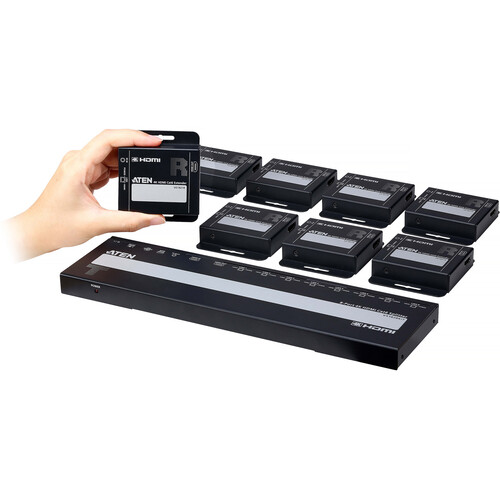 ATEN VS1828KIT 8-Port 4K HDMI Cat6 Splitter with 8 Receivers