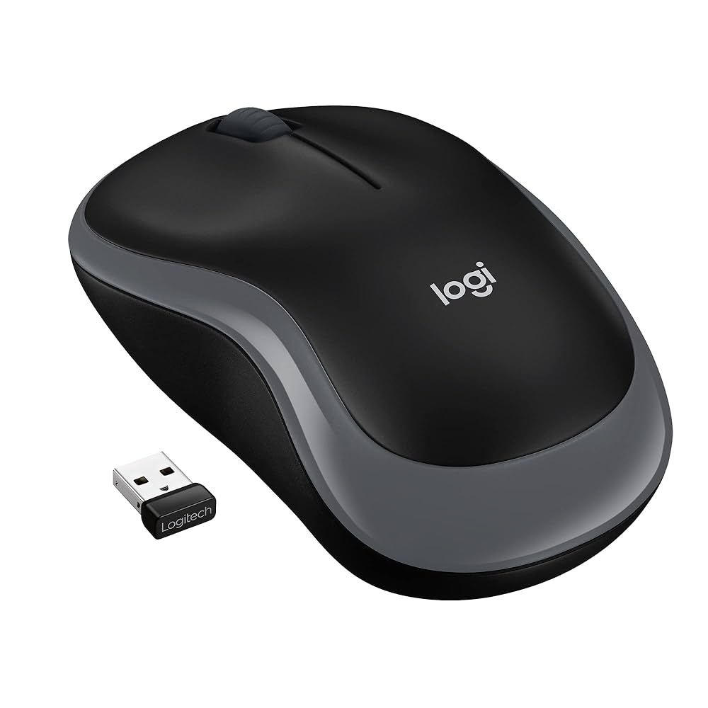 Logitech M185 Compact 1000 DPI Grey Wireless Mouse