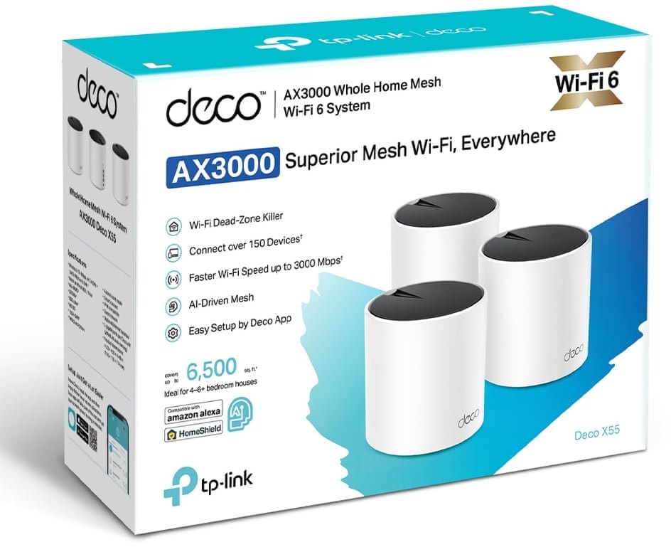 TP-Link Deco X55 AX3000 Whole Home Mesh WiFi 6 System - Triple Pack