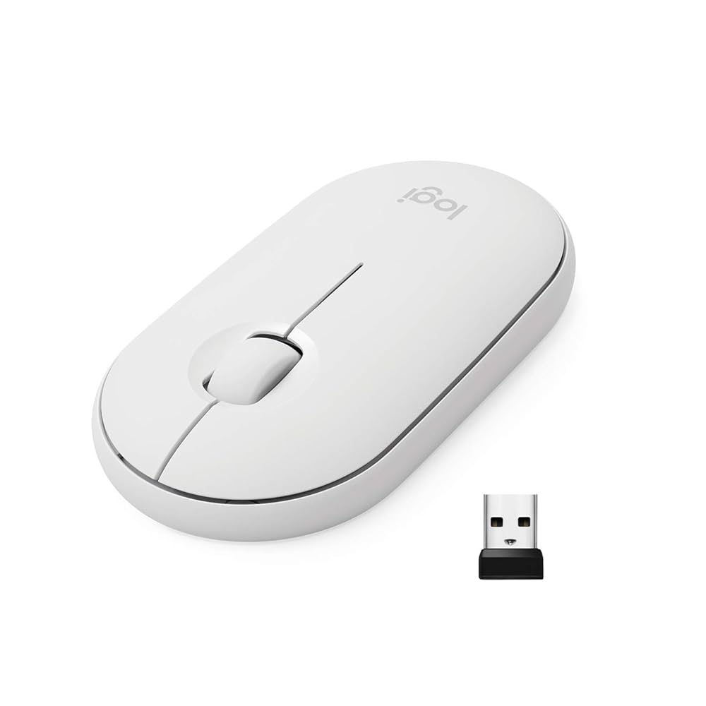 Logitech M350 Pebble 2.4Ghz Wireless Mouse - Off-White