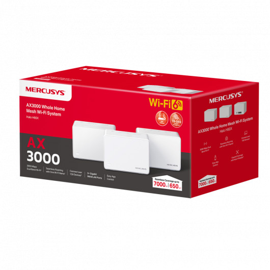 Mercusys Halo H80X AX3000 Whole Home Mesh WiFi 6 System - 3 Pack